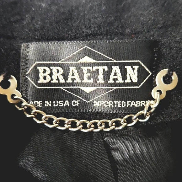 Braetan Vintage Union Made Double Breasted Cropped Jacket Suede Accents Size Med - Picture 11 of 15